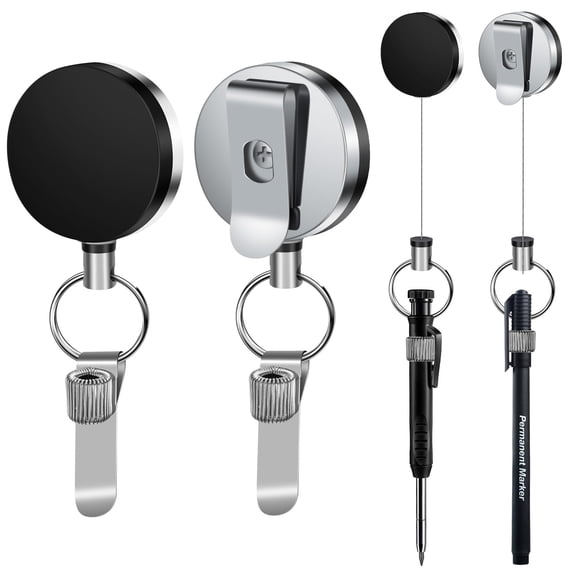 Porta lápices y bolígrafos YueMiEcoUS – Pack de 2 con clip metálico de 80 cm