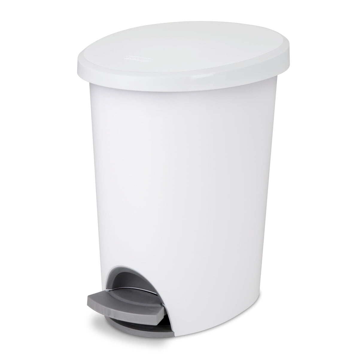 Basurero Sterilite 10l Plástico Blanco Baño Pedal