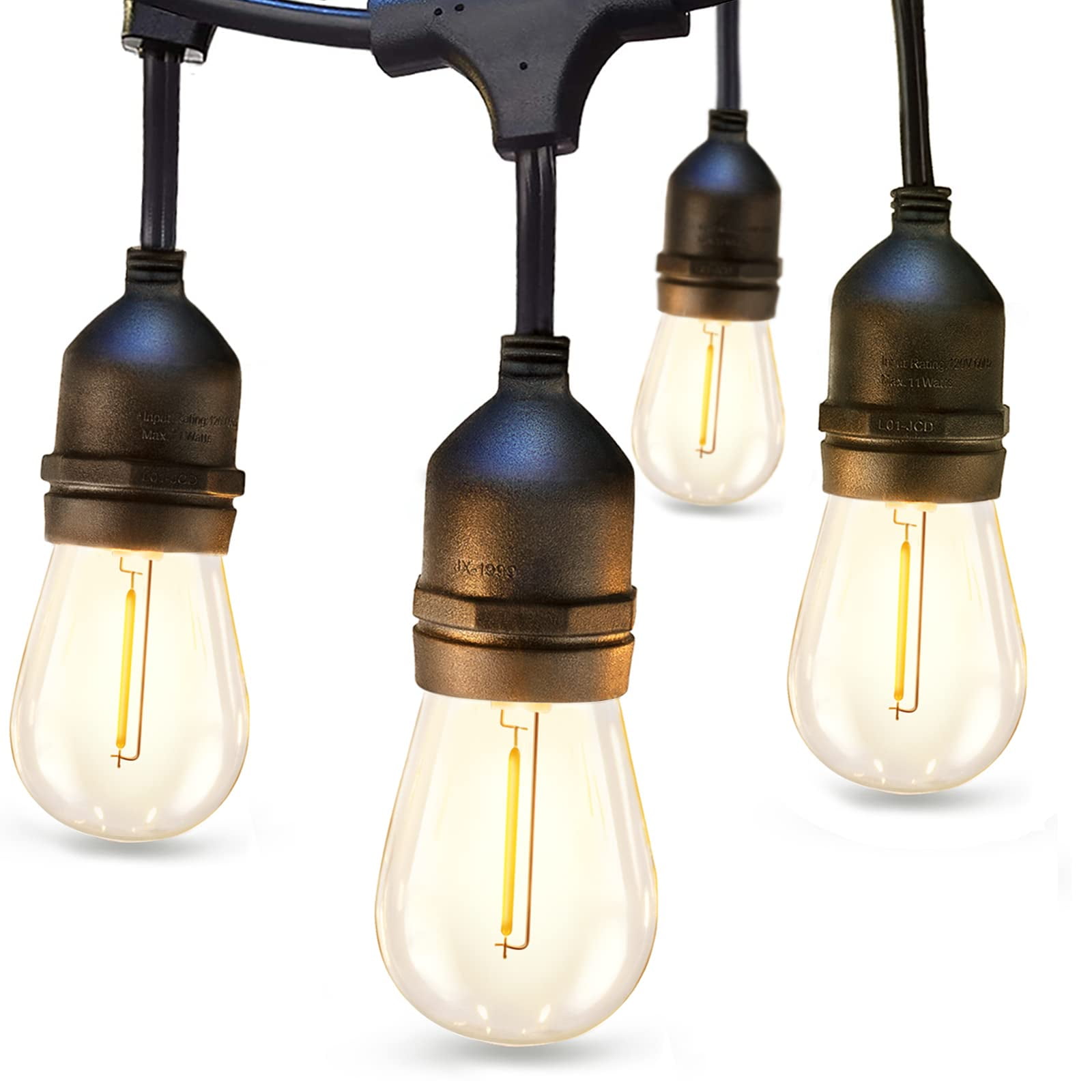 Addlon - Cadena De Luces Led Adicionales Para Exteriores De 24 Pies Con Bombillas Edison