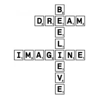 Rienda Libre Graphics - Decomural Dream Imagine Believe Scrabble Tile Ws-34245