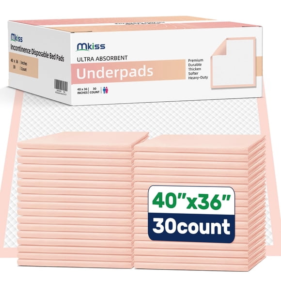 Almohadillas de cama MKISS extra grandes, 40 x 36 cm, desechables, 30 unidades