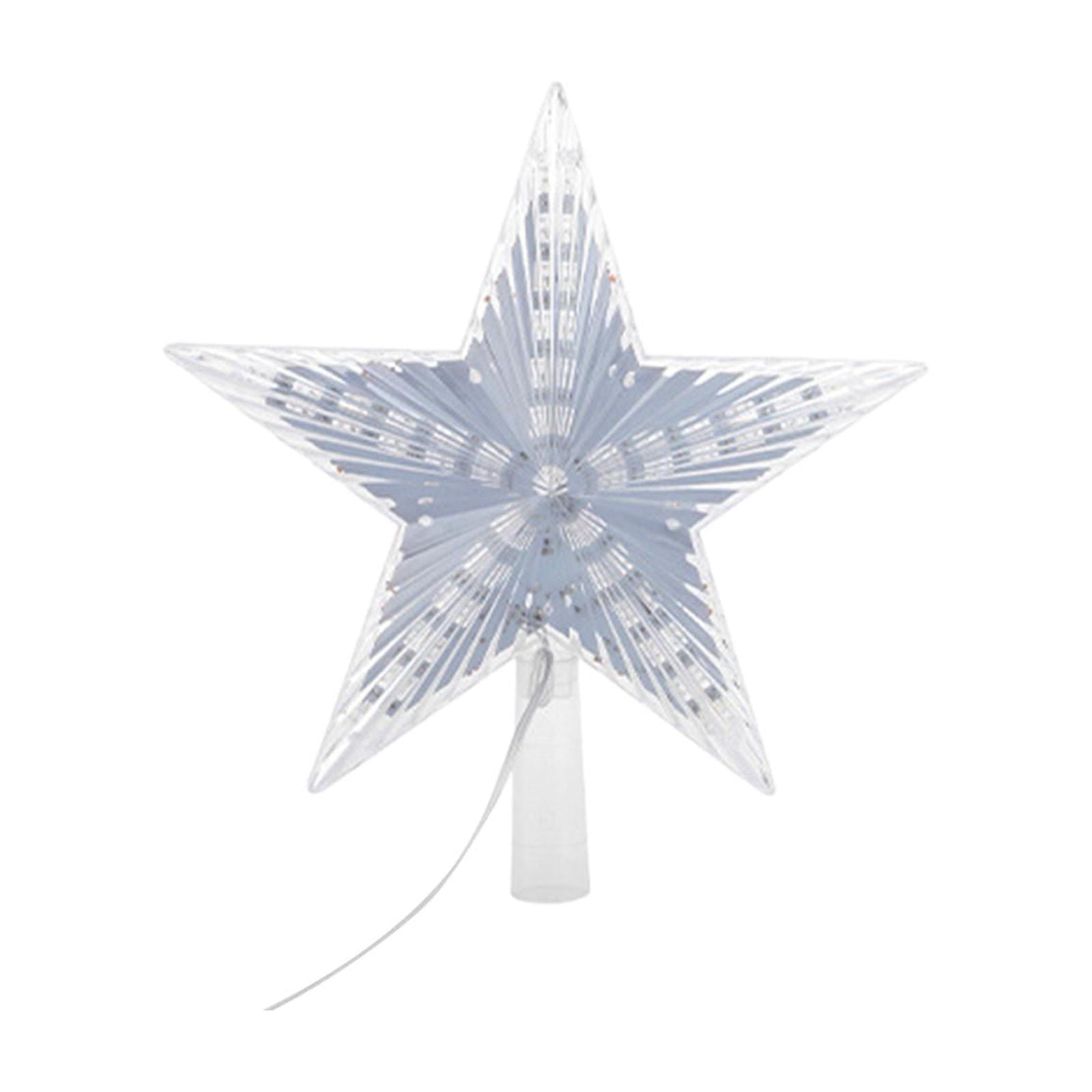 Bothyi - Adorno Para Árbol De Navidad, Estrella De Cinco Puntas Para Decoración Navideña, Decoración Para Árbol De Navidad, 20cm, Blanco
