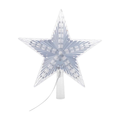 Bothyi - Adorno Para Árbol De Navidad, Estrella De Cinco Puntas Para Decoración Navideña, Decoración Para Árbol De Navidad, 20Cm, Blanco
