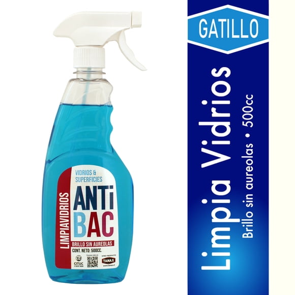 Limpia Vidrios Y Superficies Liquido Gatillo 500Cc Antibac