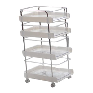 Bothyi - Carro Rodante De 4 Niveles En Miniatura Para Casa De Muñecas 1:6 Para Proyectos De Bricolaje, Construcción Blanca