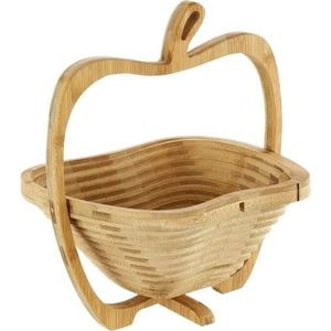 Oem - Canasto Plegable Cesta Organización Madera Forma Manzana