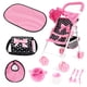 thumbnail image 1 of Set de cochecito para muñecas Bayer Buggy con corazones negros y rosas con accesorios, 1 of 6