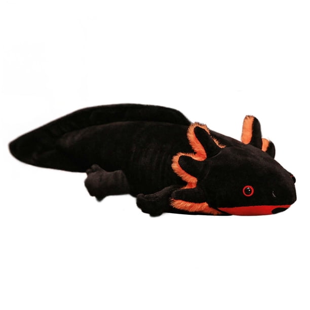 Almohada De Peluche Axolotl Realista, Regalos, Muñeco De Peluche Axolotl Tierno Y Abrazable, Negro