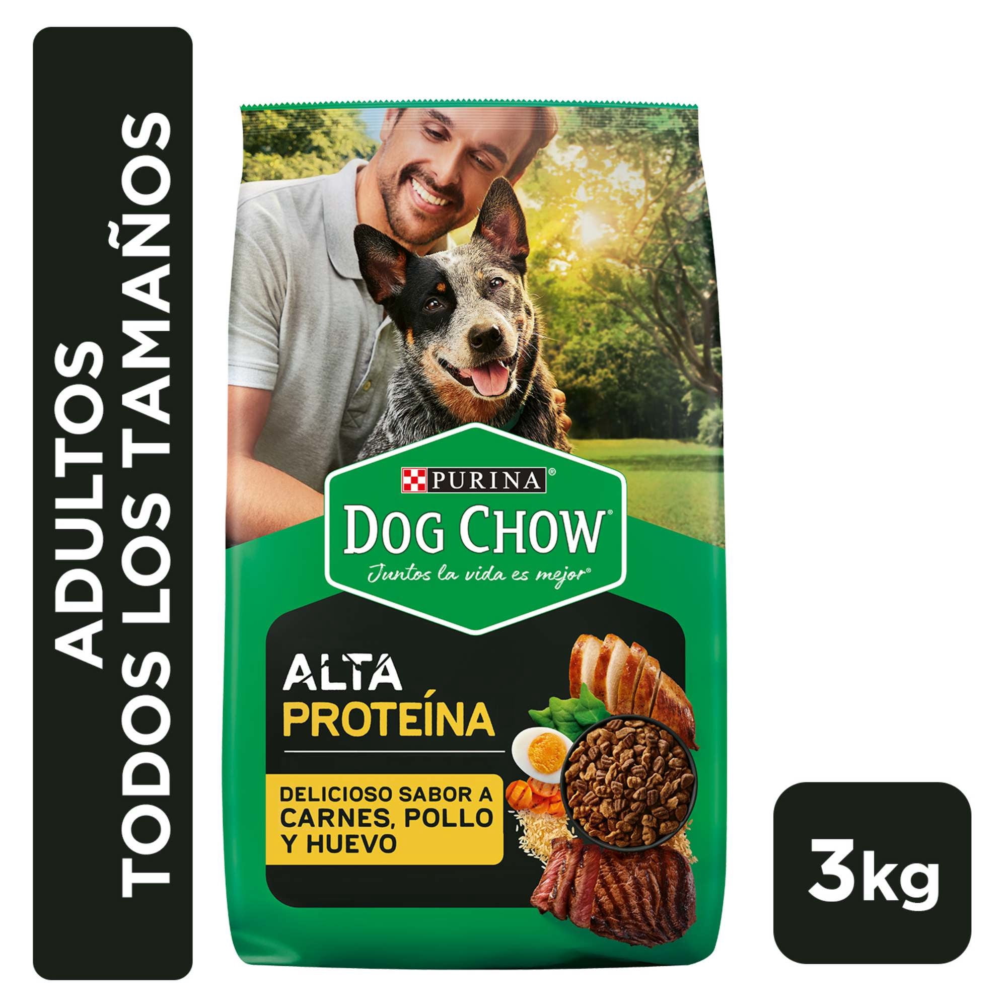 Alimento Seco Perro Adulto Alta Proteina Carne Bolsa 3 kg Dog Chow