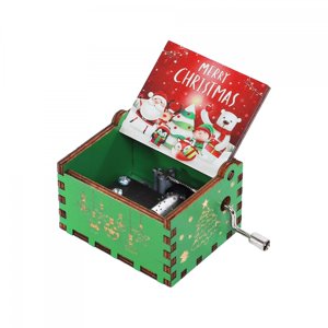 Bothyi - Caja De Música Navideña Pequeña De Escritorio Con Manivela Para Celebraciones En Casa, Regalo Estilo C