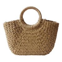 Genérico - Cartera Bolso Mano Asas Redondas Estilo Bohemio Versátil Jhn