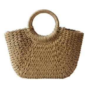 Genérico - Cartera Bolso Mano Asas Redondas Estilo Bohemio Versátil Jhn