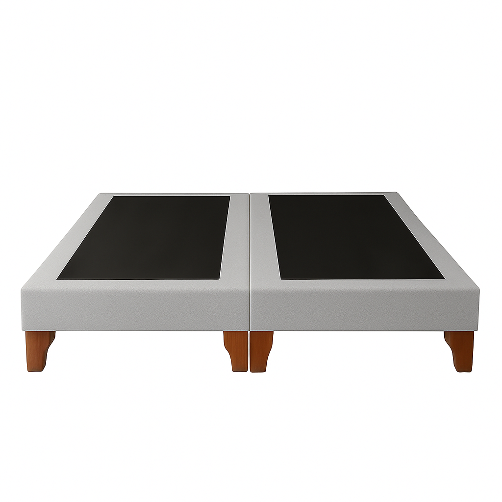 Ethan Desing - Base De Cama 2 Plazas Gris Claro Perla