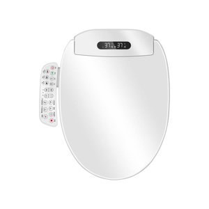 Bothyi - Asiento De Inodoro Para Bidé, Botones De Panel Impermeables, Tapa De Inodoro Silenciosa De Caída Lenta, Multifuncional