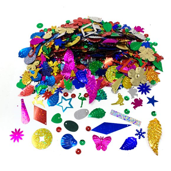 LEEFONE Lentejuelas y Espanglers para Manualidades DIY, Cuentas de Color Creativas, Láminas de Hierro con Foil Dorado para Decorar Tarjetas de Felicitación, Bodas, Navidad, Ropa y Joyería (Surtido)
