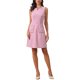 thumbnail image 2 of Vestido de Tweed para Mujer Elegante Cuadros Sin Mangas Vestido de Tanque Regreso a Clases Conjunto de Maestra Primavera Verano Casual de Negocios Vestido Mini M Rosa, 2 of 6