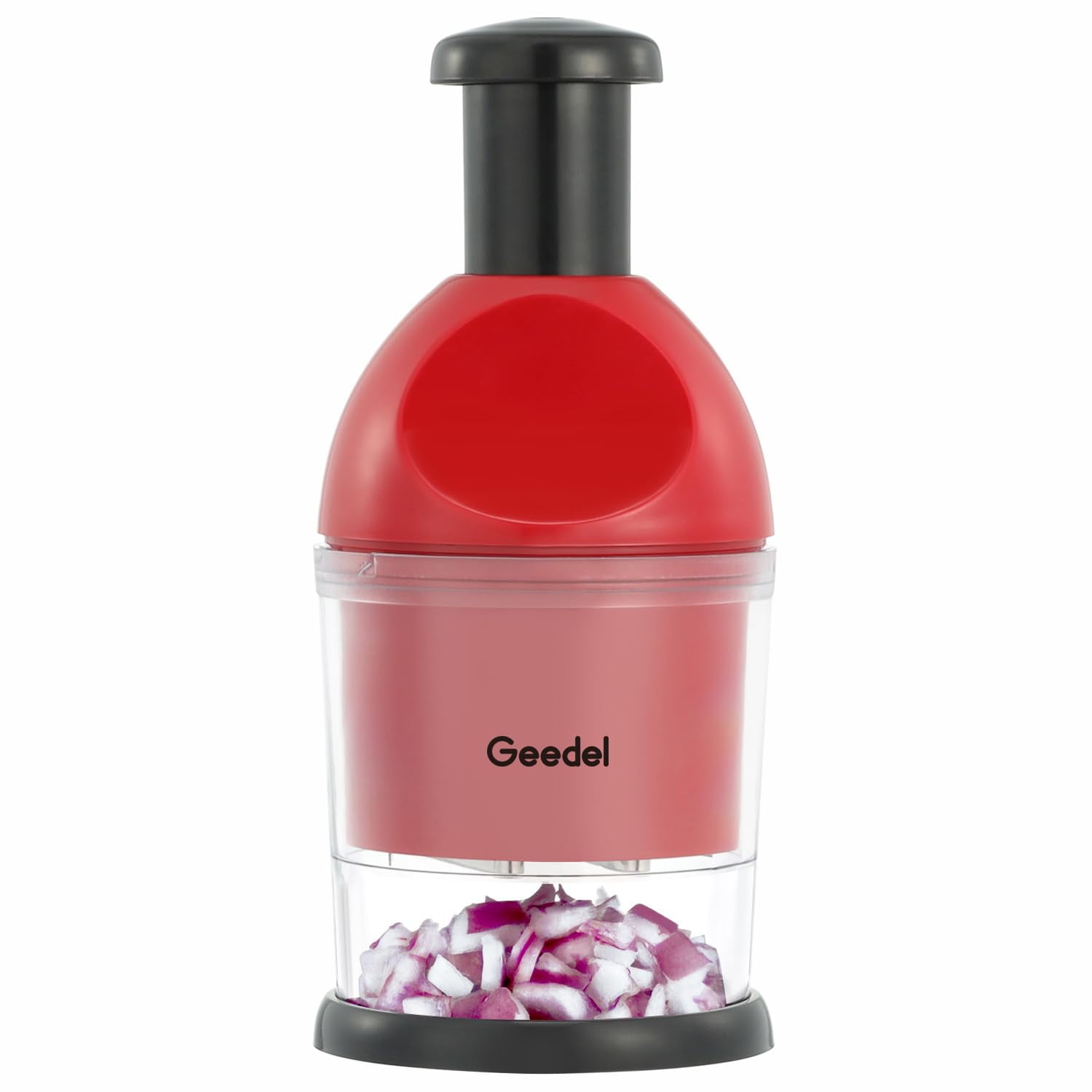 Picadora De Alimentos Geedel, Fácil De Limpiar A Mano, Para Verduras, Color Rojo