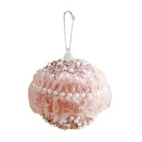 Magideal - Adorno De Bola Peluda De Navidad Rosa, Adorno De Bola Rosa Peluda, Artesanía De Exhibición, Decoración Navideña Para Vacaciones, Aniversario, Granja Estilo A