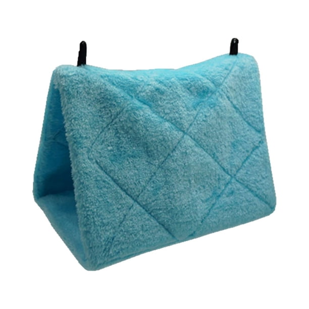 Casa Nido de Pájaros cálida para invierno, cama para pájaros y loros, hamaca cómoda, cobertizo, jaula para pájaros, cama para dormir, hamaca colgante Azul claro S