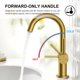thumbnail image 4 of Grifo de baño KENES de oro cepillado de una sola manija con desagüe, 4 of 9
