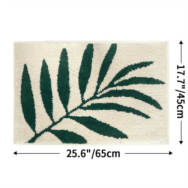 1pc Non-Slip Bathroom Rug with Leaf Pattern - Absorbent and Decorative Floor Mat for Washroom and Toilet - Soft and Comfortable Carpet for Home Decor and Bathroom Accessories