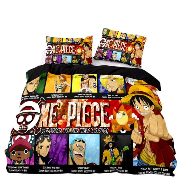 ONE PIECES Bedding Set Monkey D.Luffy Duvet Cover 3D Printing Quilt Cover Pillowcase Kids Boys Teenagers Gift
