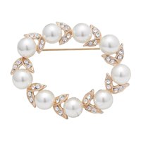 Magideal - Broche De Corona Redonda, Pasador De Pecho, Regalo Romántico Del Día De San Valentín, Pin De Solapa, Broche De Diamantes De Imitación Para Banquete De