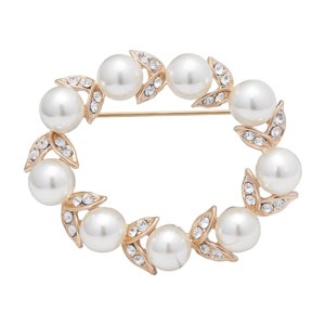 Magideal - Broche De Corona Redonda, Pasador De Pecho, Regalo Romántico Del Día De San Valentín, Pin De Solapa, Broche De Diamantes De Imitación Para Banquete De