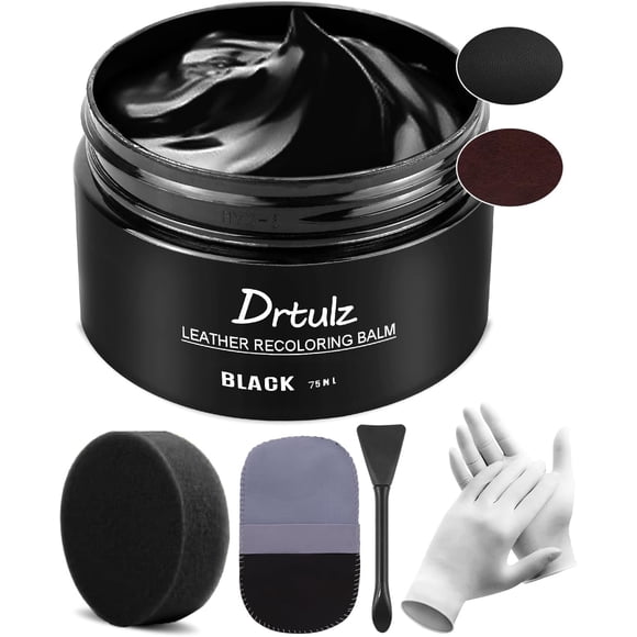 Kit de reparación de cuero negro con bálsamo decolorante drtulz