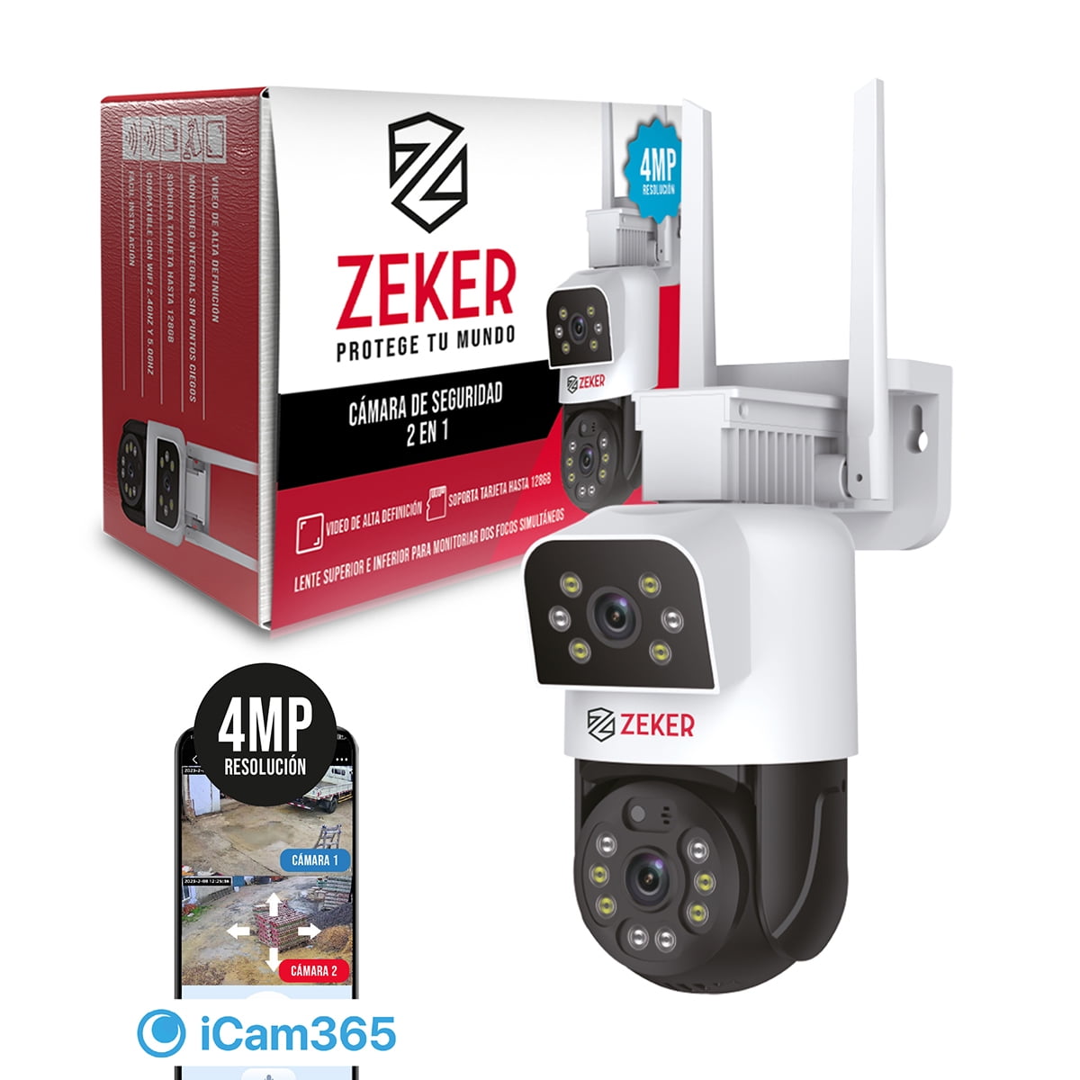 Camara De Seguridad 5g Zeker Doble 8mp Exterior Impermeable