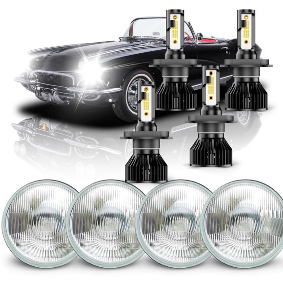 Faros RKHIruj LED 14 cm 6000K H4/9003 (Pack de 8)