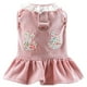 thumbnail image 3 of Vestido con arnés para perro con anilla en D, parche de conejo, encaje, princesa, falda para cachorro, otoño e invierno, pana gruesa, ropa para mascotas, vestidos para perros pequeños, atuendo para ni, 3 of 8