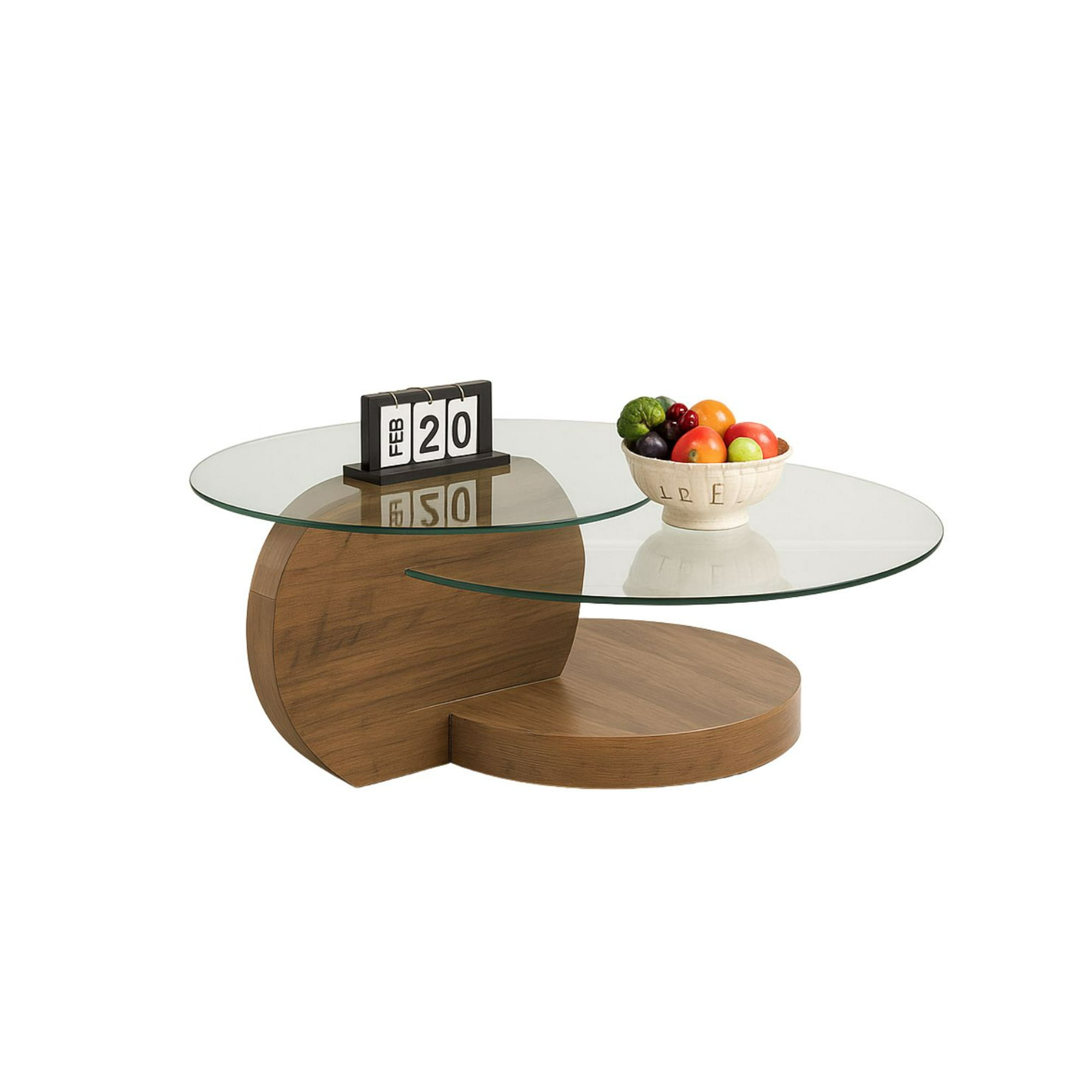 Habita2 Chile - Mesa De Centro Moderno Vidrio Redondo 3 Niveles Glassy