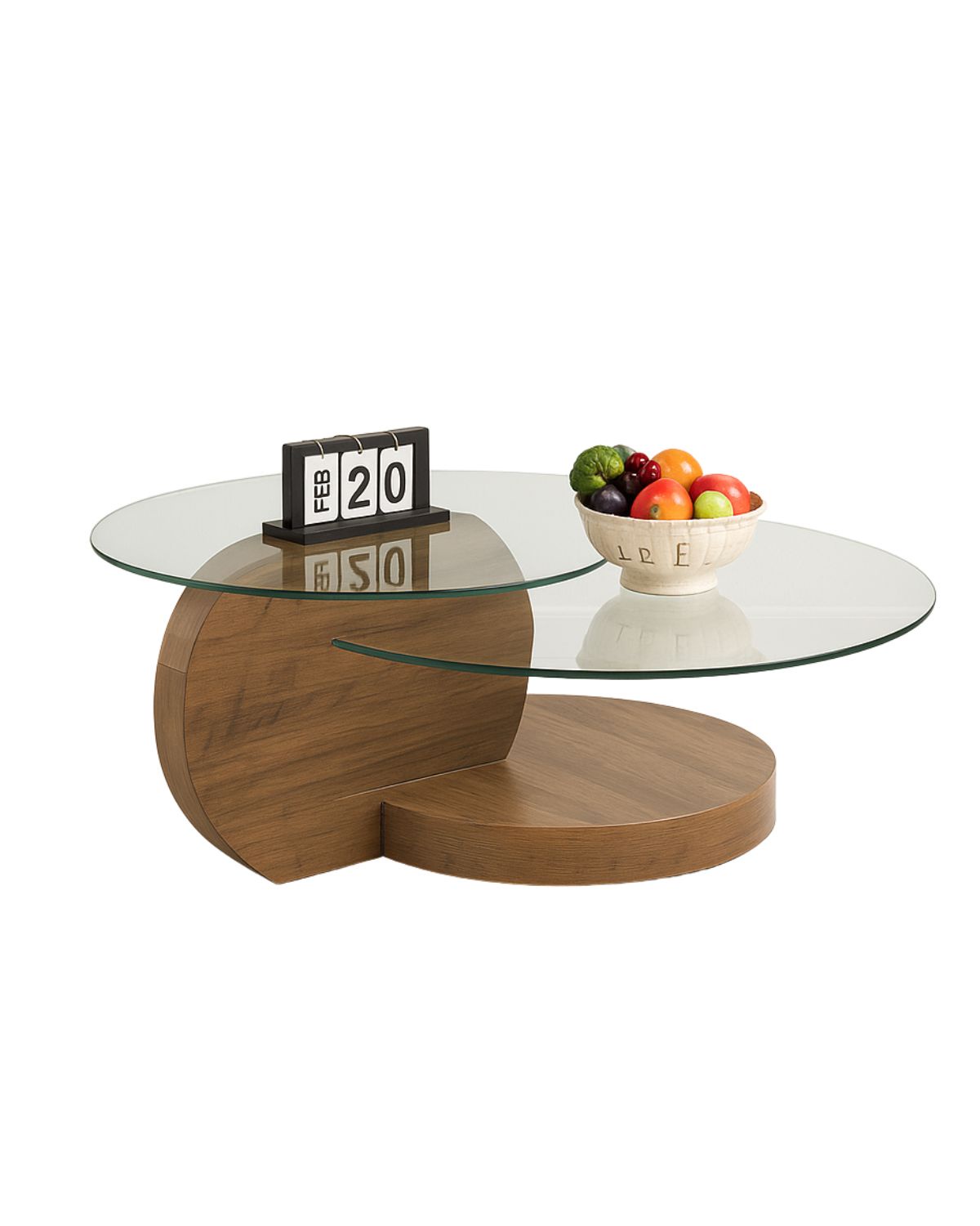 Habita2 Chile - Mesa De Centro Moderno Vidrio Redondo 3 Niveles Glassy