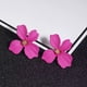 thumbnail image 2 of Aros Pendientes Diseño Flor Color Fucsia, 2 of 2