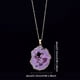 thumbnail image 2 of 1pc Irregular Hollow Agate Quartz Geode Slice Pendant Necklace with Amethyst Inlay and Gold Plated Edge, 2 of 4