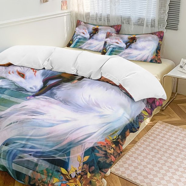Natsume's Book of FriendsCartoon Collection 3-Piece Comforter Set, Personalized Bedding Decor for Kids And Teens Bed Sheets
