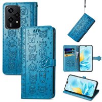 Funda Cartera Foxdock Para Honor 200 Lite , Flip Pu Con Relieve De Gatos Y Perros, Tarjetero Y Soporte