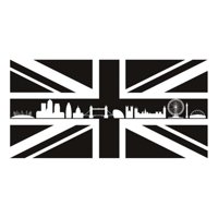 Rienda Libre Graphics - Decomural Union Jack Flag London Skyline Ws-15499