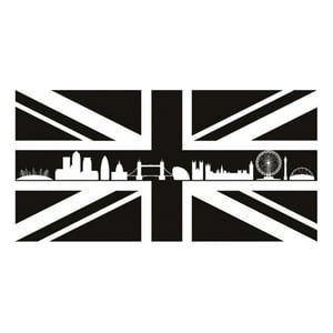 Rienda Libre Graphics - Decomural Union Jack Flag London Skyline Ws-15499