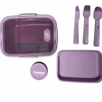 Tomasstore - Taper Contenedor De Alimentos Plástico Cubiertos Bowl Morado