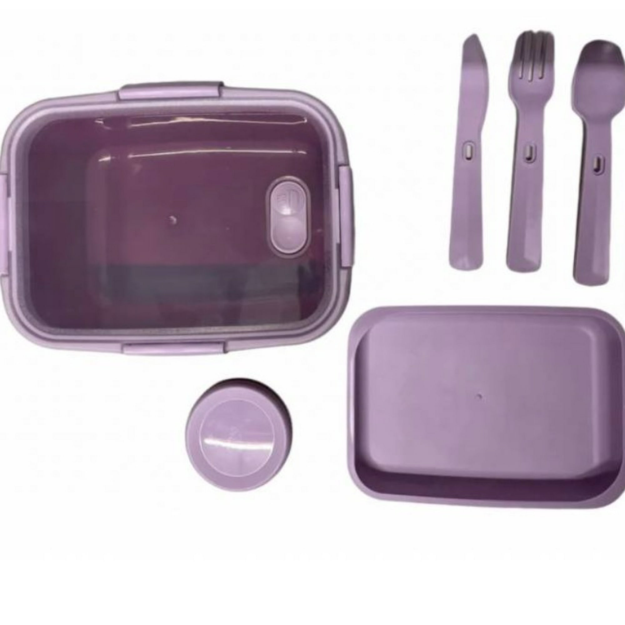 Tomasstore - Taper Contenedor De Alimentos Plástico Cubiertos Bowl Morado
