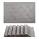 thumbnail image 1 of Juego de 6 Manteles Individuales de Plástico para Decoración de Mesa de Comedor, Lavables, con Patrón Cuadrangular Plata-Gris 45*30cm, 1 of 6