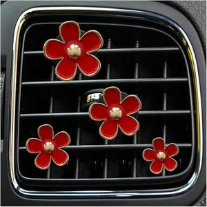 Veat00L - Cuatro Clips De Ventilación Decorativos Para Salidas De Aire De Automóviles, Diseño De Apariencia De Flores, Dirección De Conversión De 90 °, Ambientador De Automóviles Para Mujeres Y Niñas