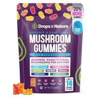 Drops Of Nature - Mushroom Gummies 2500Mg 7 Hongos Funcionales Ashwagandha 80U