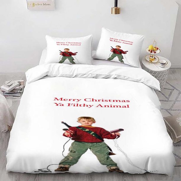 Little Ghost-Christmas in Charge Printed Bedding Set | Includes 1 Duvet Cover and 2 Pillowcases Soft and Comfortable Suitable for All Seasons