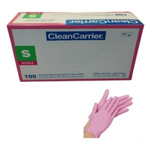 Clancarrier - Guante Nitrilo Rosado Cleancarrier Talla S
