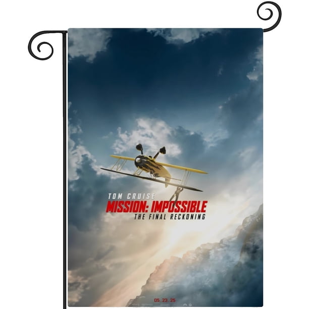 Misión: Imposible – Sentencia Final-bandera de jardín temática. Regalo perfecto para fans, amigos y familiares, ideal para actividades al aire libre y decoración de fiestas.28CM*45CM