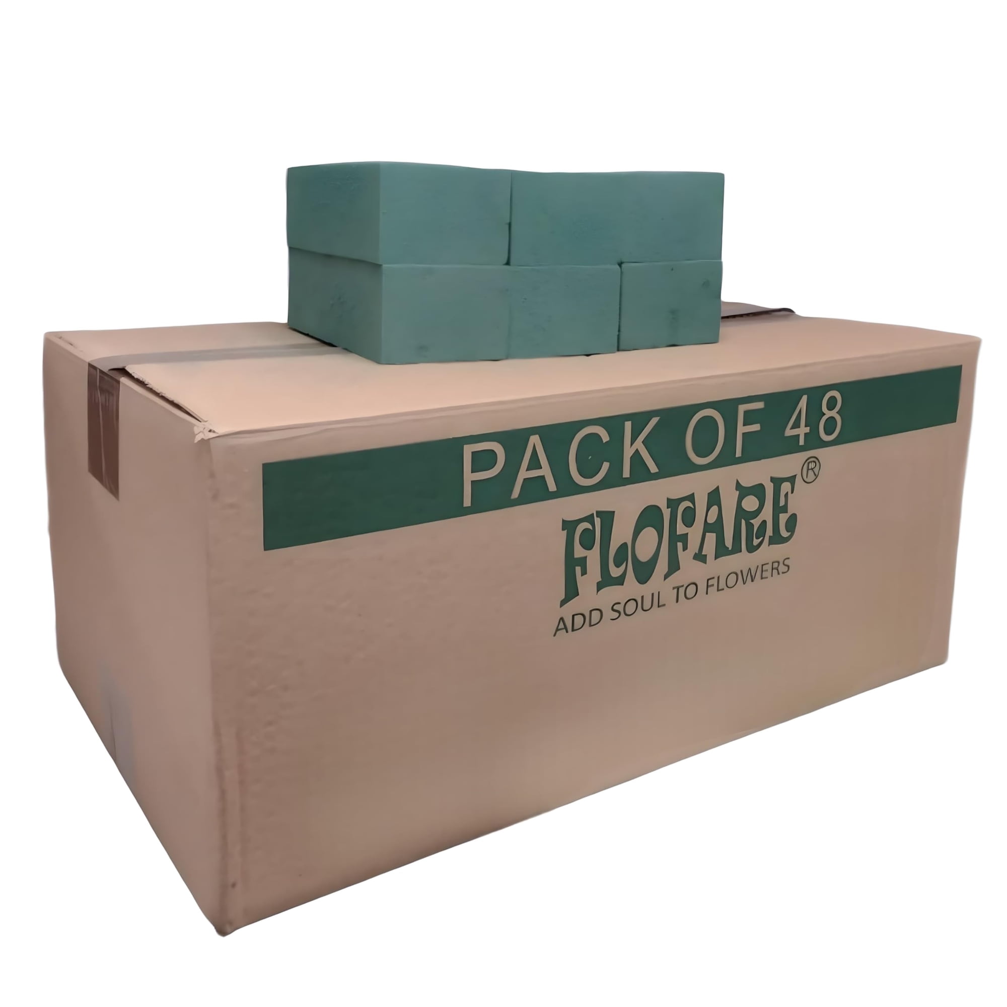 Flofare - Bloques De Espuma Floral Paquete De 48 Unidades Para Productos Frescos O Artificiales