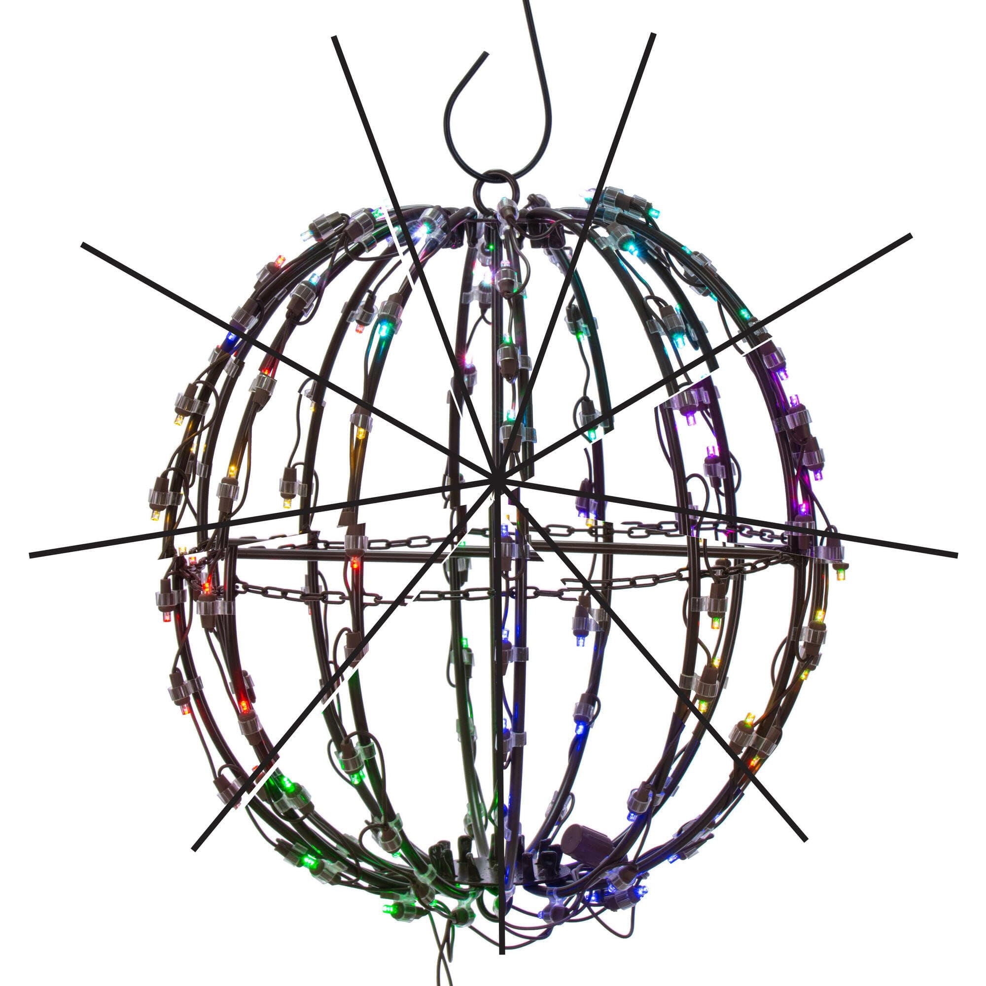 Esfera Metálica Plegable Vickerman Con 112 Led Rgb De Color Blanco Cálido